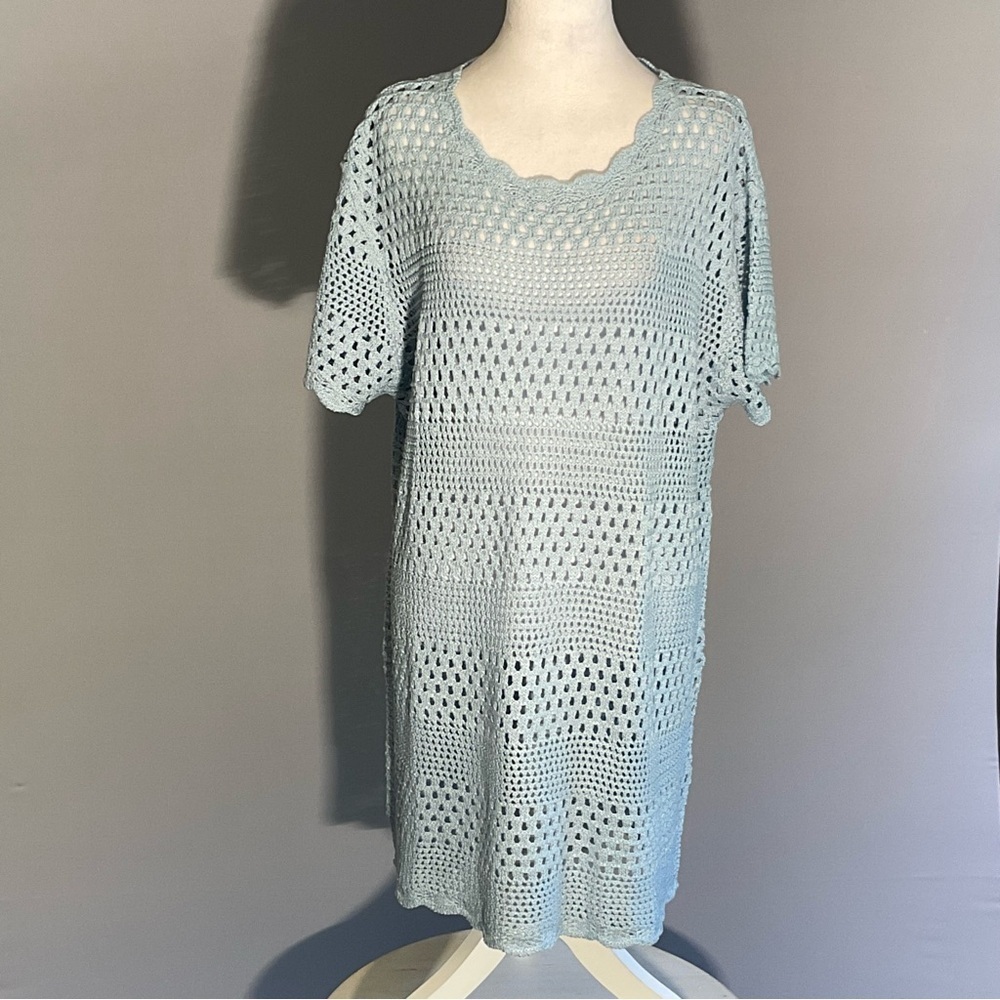 ANRABESS Crochet Swim Cover-Up Dress Blue Size L NWT - Picture 4 of 16